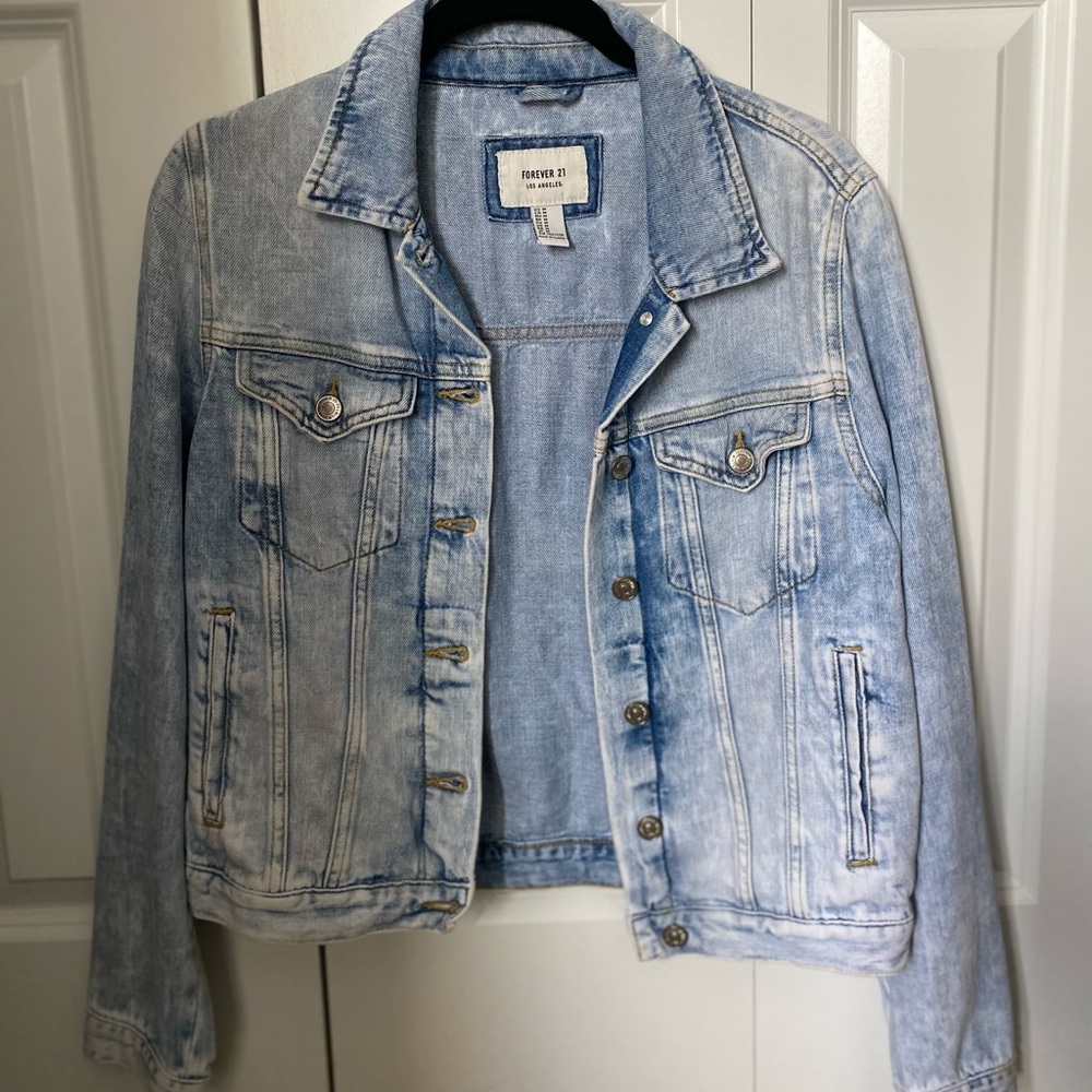 Distressed jean jacket